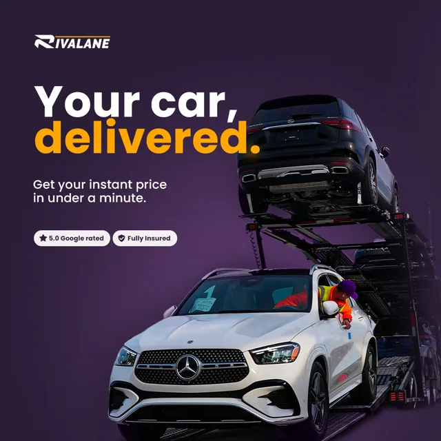 Rivalane vehicle-delivery ad offering an instant shipping price